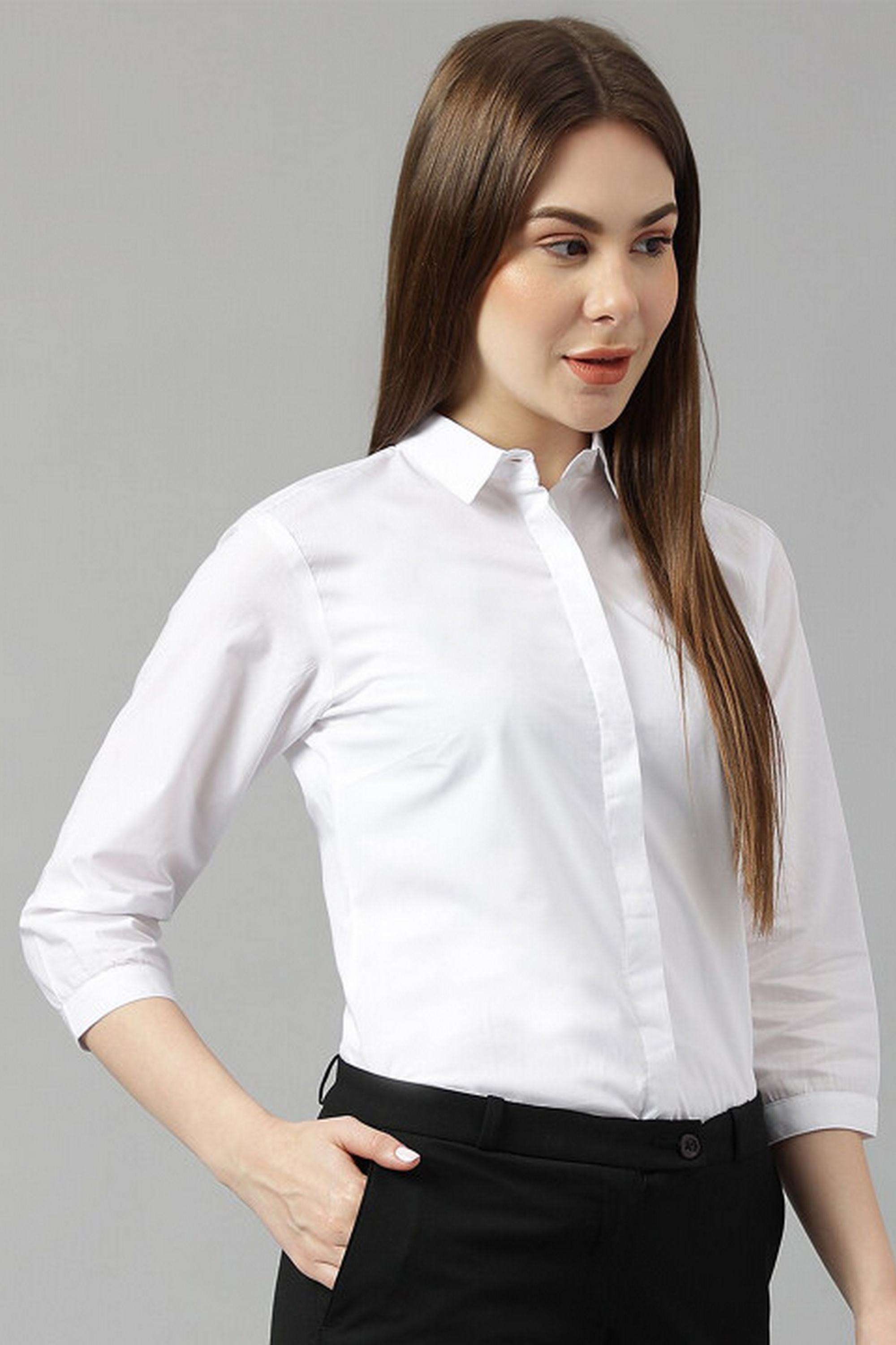 hancock Solid Cotton Slim Fit Women's Shirt-picture-16