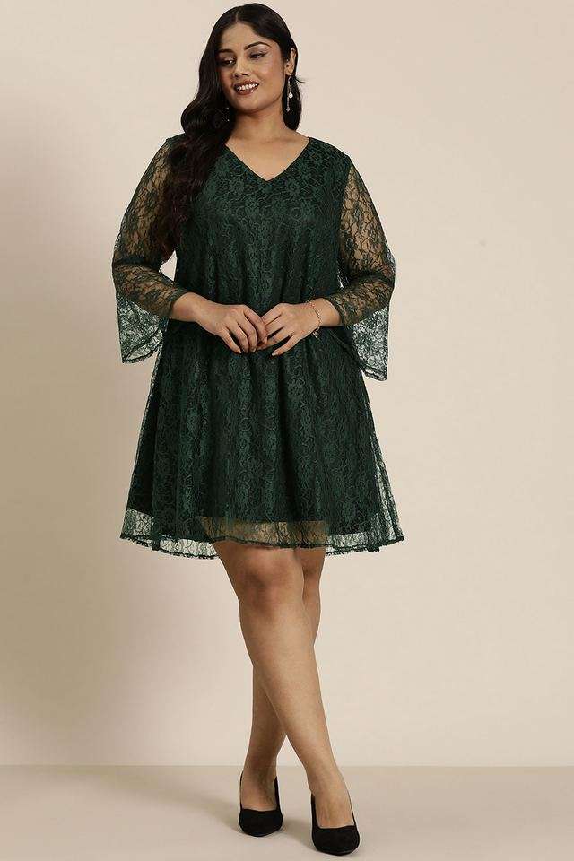 qurvii Floral V-Neck Mesh Women Dress-picture-20