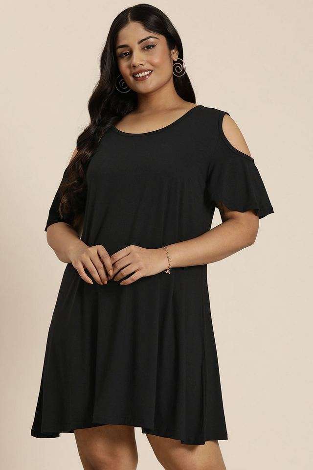 qurvii Solid Round Neck Jersey Women Dress-picture-17