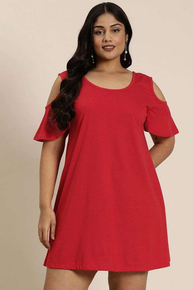 qurvii Solid Round Neck Jersey Women Dress-picture-21