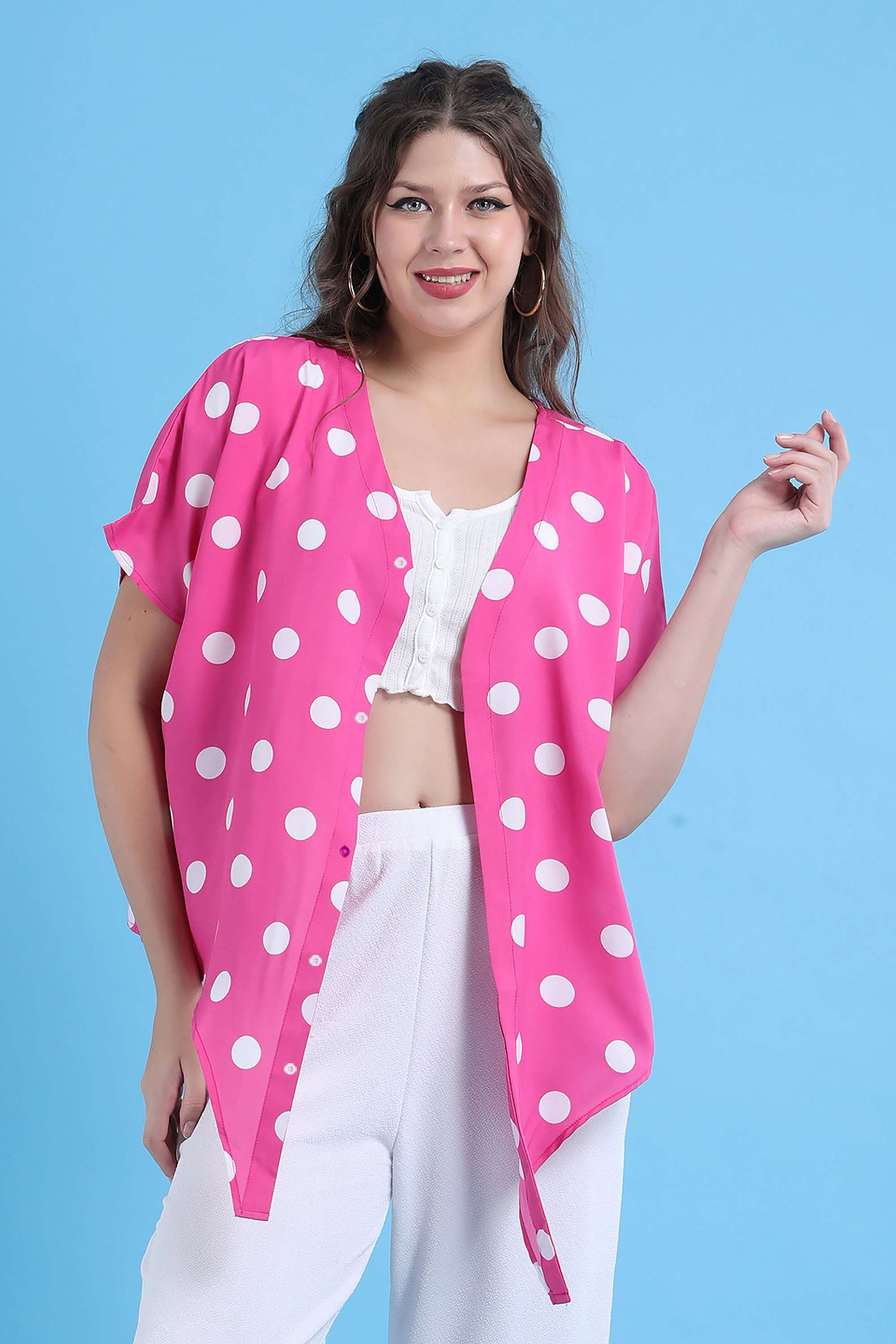 Magenta polka shrug-image-42