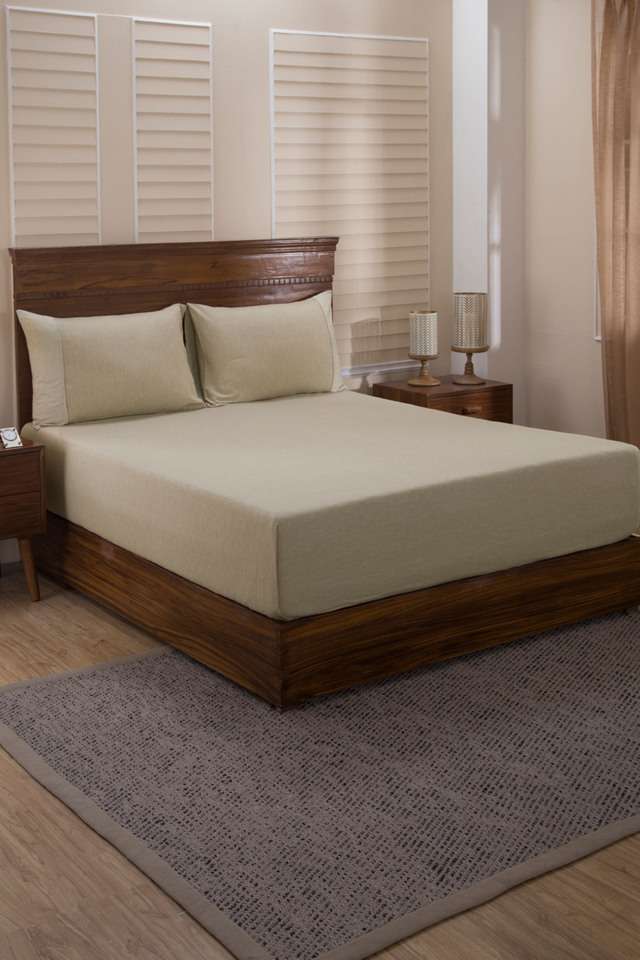 Cotsmere-Muted-Dot-Beige-400-TC-Egyptian-Cotton-King-Bed-Sheet-with-2-Pillow-Covers