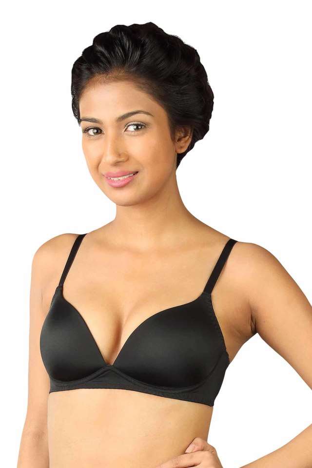 Women-s-Solid-Padded-Non-Wired-Push-Up-Bra