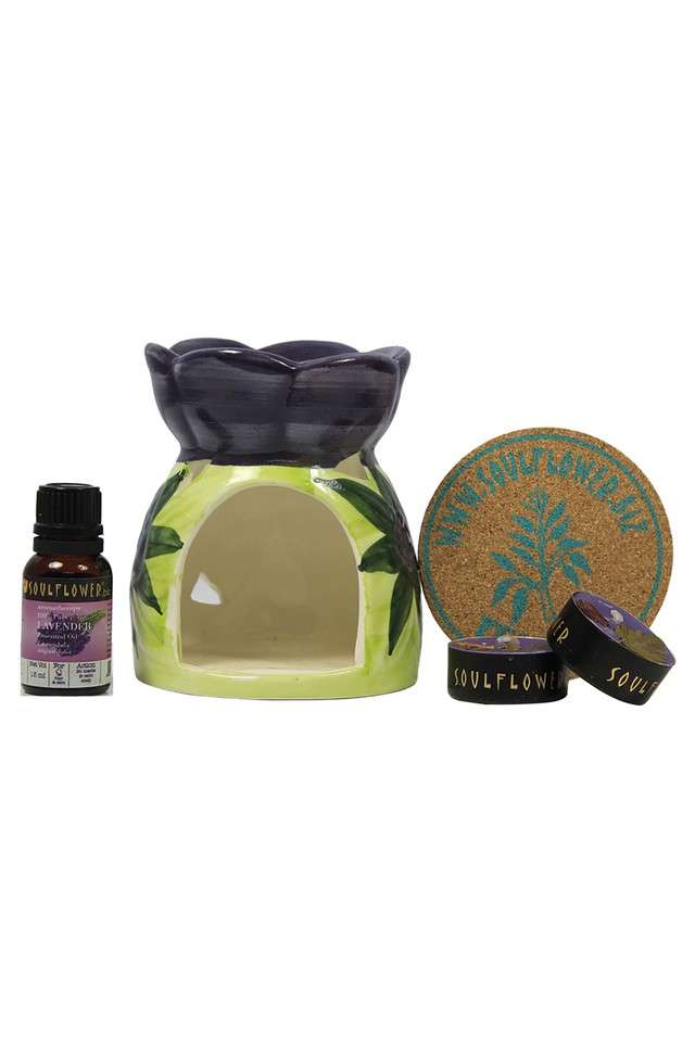 Lavender-Flower-Aromatherapy-Candle-Diffuser-Set---400-gm