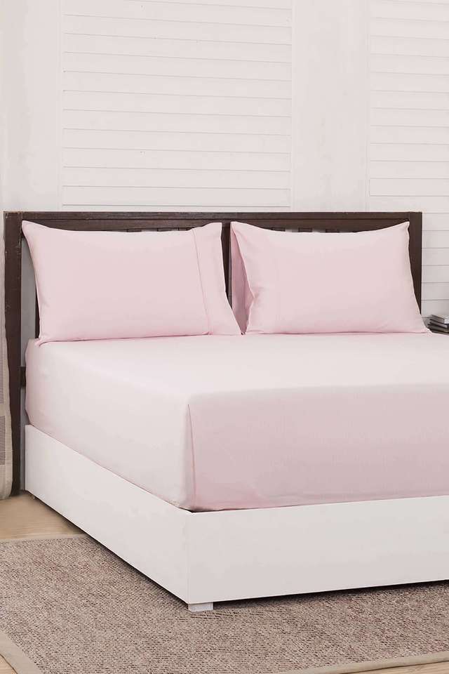 Solid-King-Bedsheet-with-2-Pillow-Covers