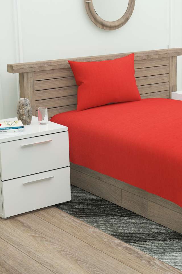 Solid-Bed-Sheet-with-1-Pillow-Cover