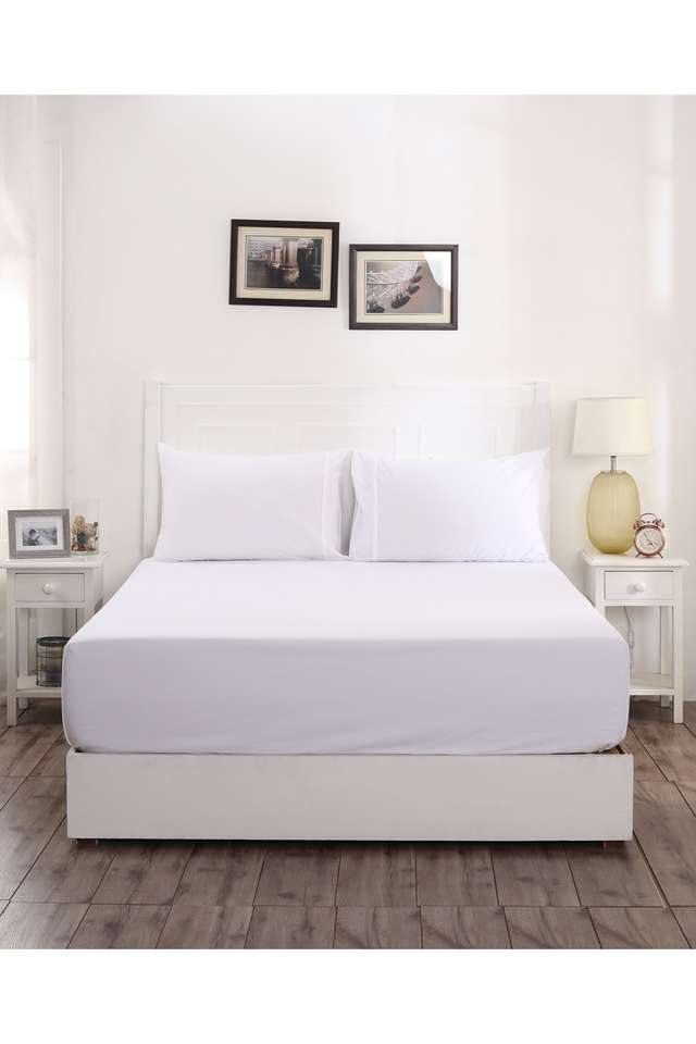 Colorart-Solid-200-TC-Slumber-Cotton-White-Single-Bed-Sheet-With-1-Pillow-Cover