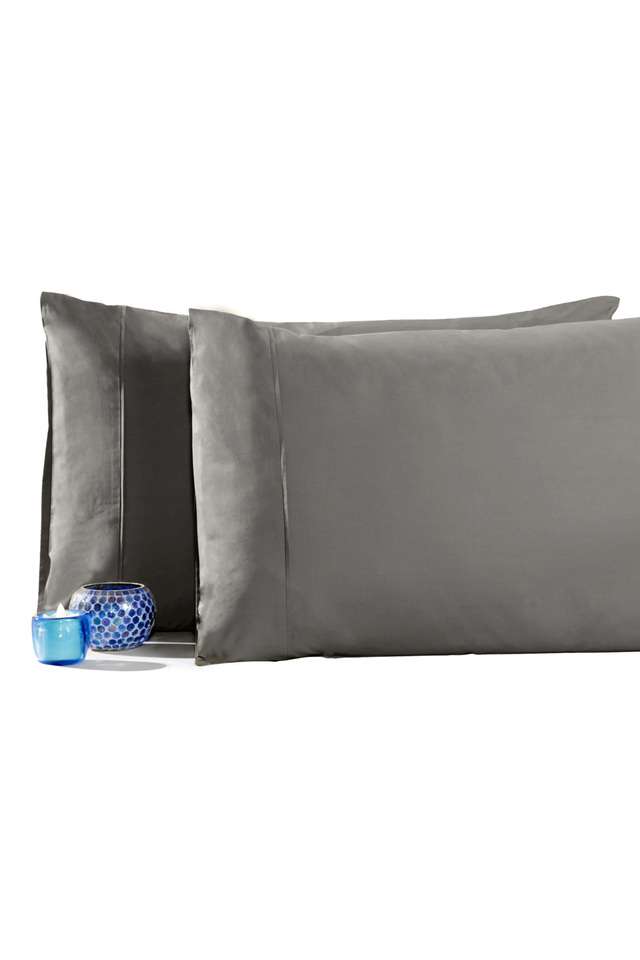 Slumber-210-TC-Cotton-Grey-Pillow-Cover-Set-of-2