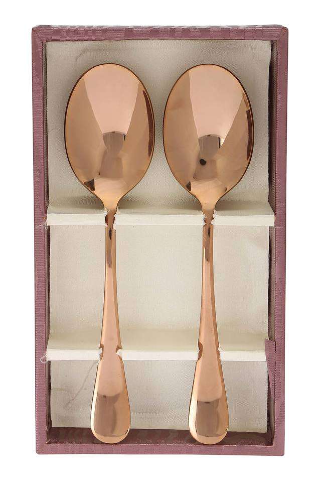 Rosella-Brass-Finish-Serving-Spoon-Set-Of-2