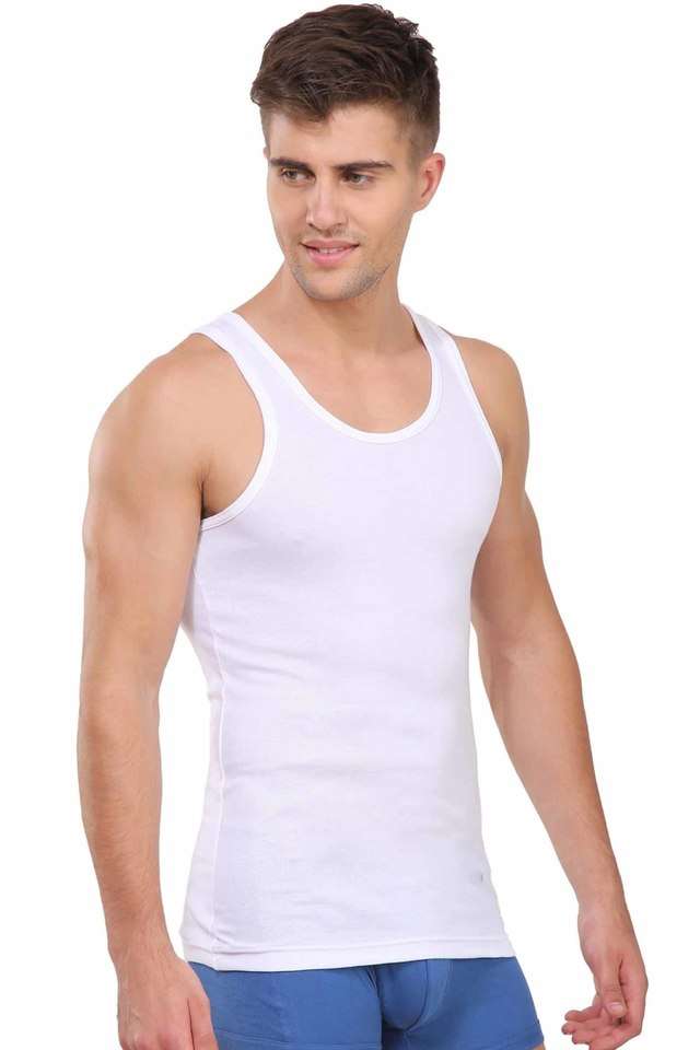Solid-Cotton-Blend-Men-s-Vest