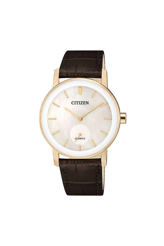 Quartz-34-mm-Mother-of-Pearl-Dial-Leather-Analog-Watch-for-Women---EQ9063-04D