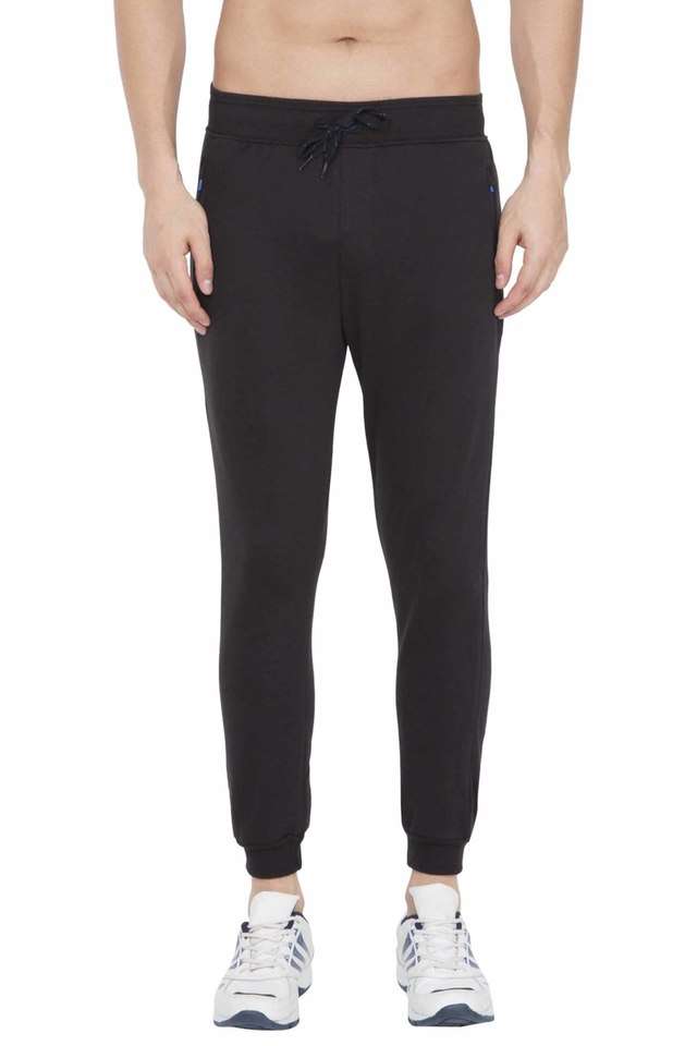 Solid-Cotton-Blend-Slim-Fit-Men-s-Track-Pants