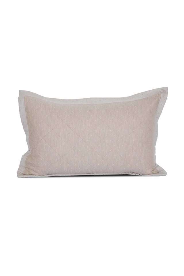 110GSM-Muted-Dot-Yarn-Dyed-Texture-Cotton-Beige-Standard-Pillow-Sham-Set-of-2