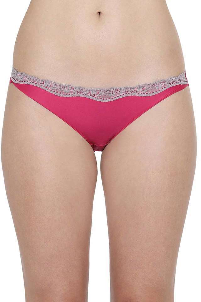 Womens-Solid-Lace-Trimming-Bikini-Briefs-Pack-of-2
