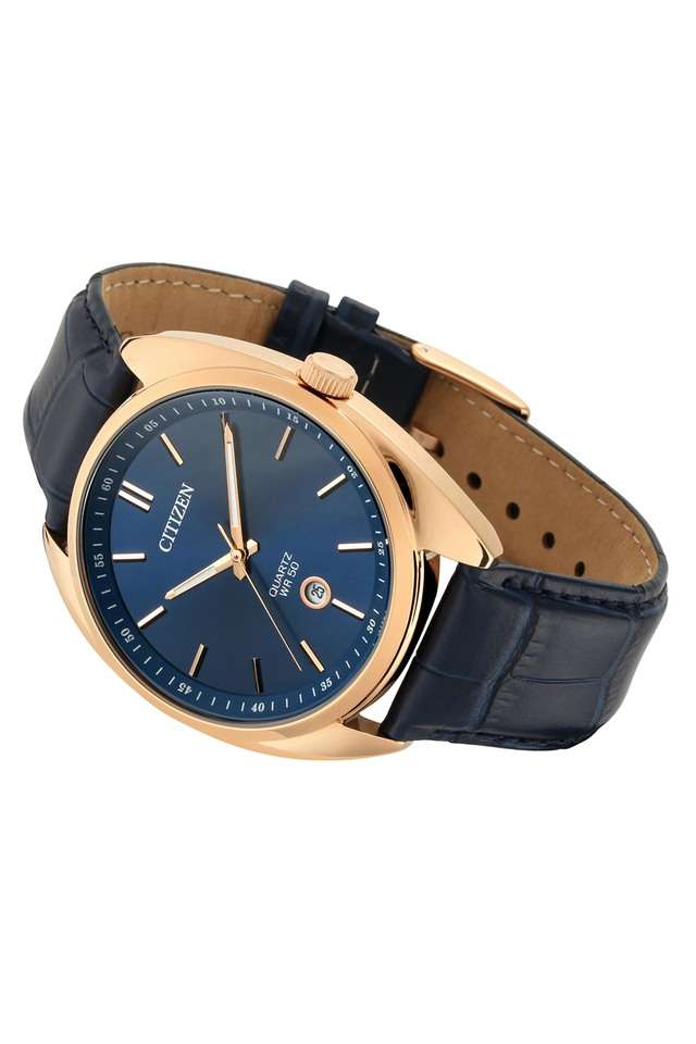Mens-Blue-Dial-Leather-Analogue-Watch---BI5093-01L