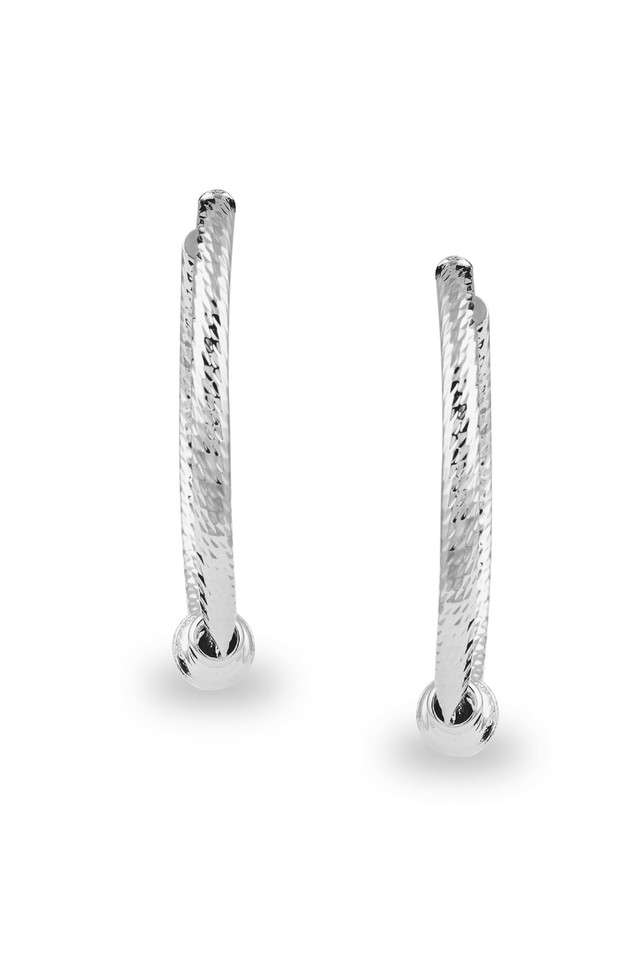 Womens-Classic-Silver-Hoops-Twisted-With-A-Difference
