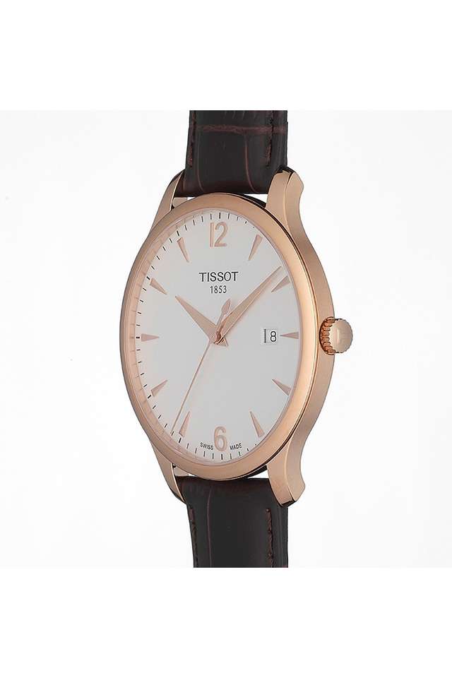 Mens-40-mm-Tissot-Tradition-silver-Dial-Leather-Analogue-Watch---T0636103603700