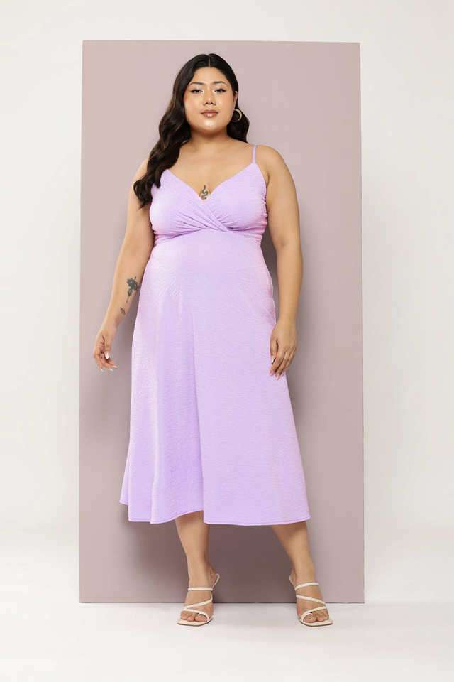 qurvii Solid V-Neck Lycra Women Dress-picture-11