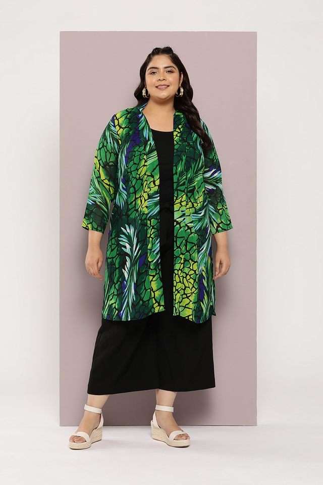 qurvii Abstract Collared Georgette Women's Casual Wear Shrug-picture-27