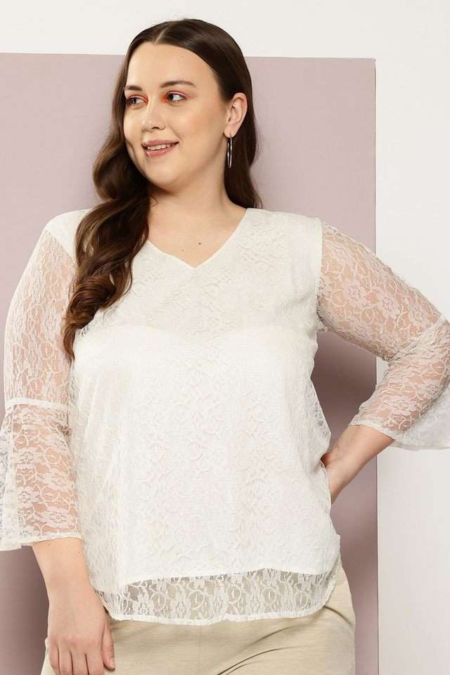 qurvii Floral Lace V-Neck Women Top-picture-10