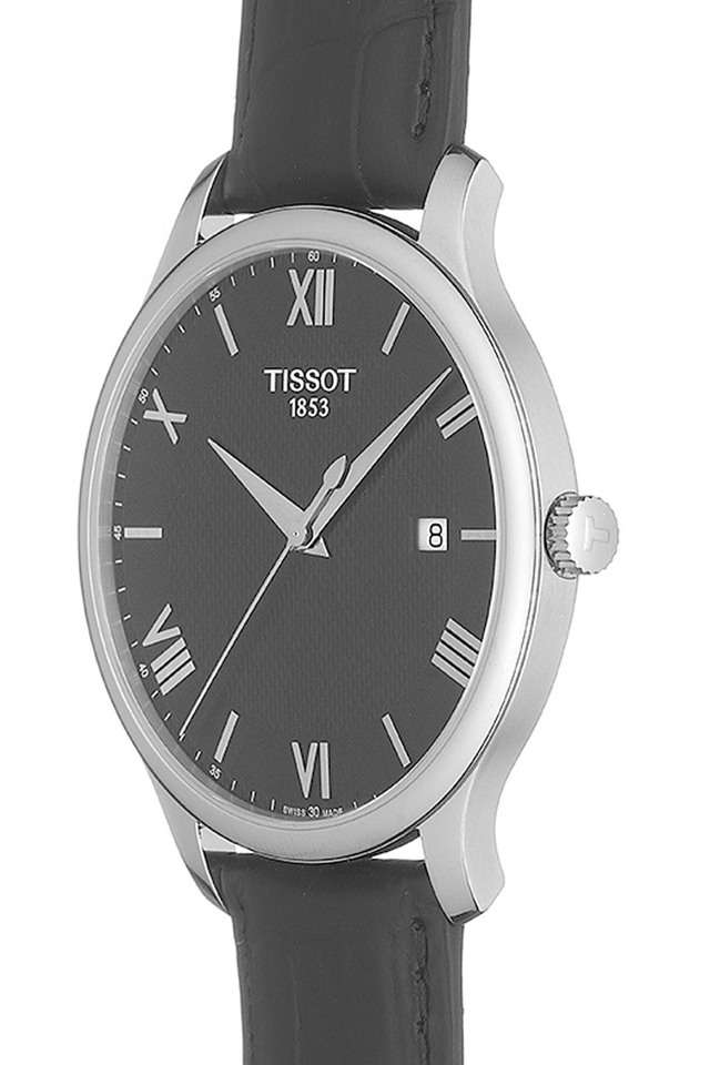 Mens-Black-Dial-Leather-Analogue-Watch---T0636101605800