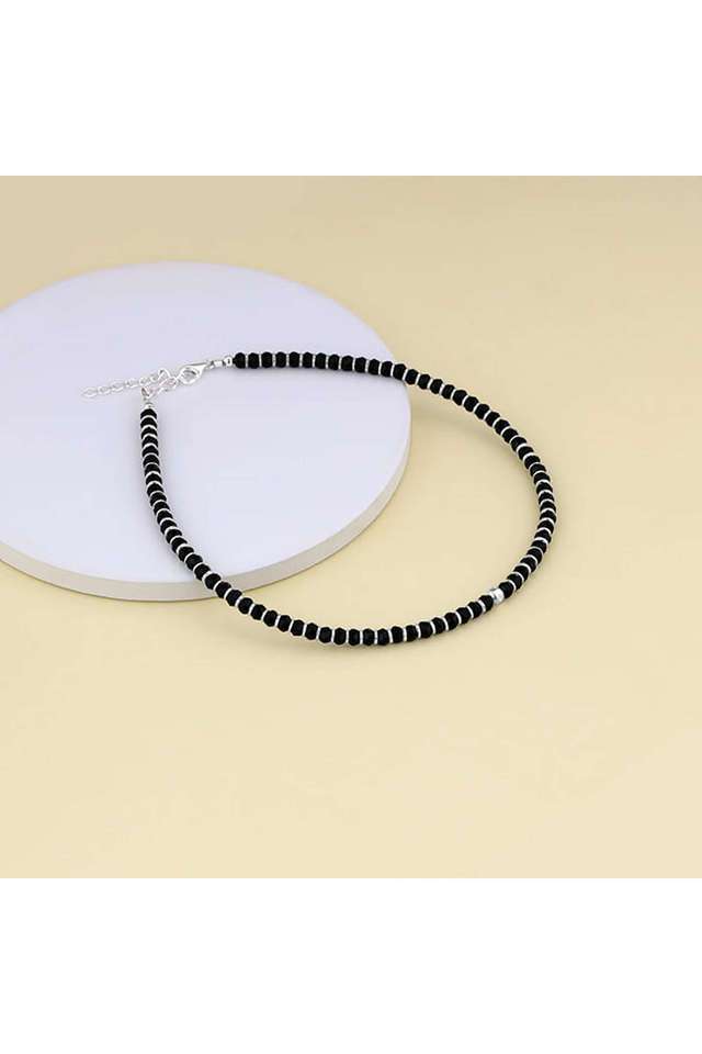 Silver-Soul-Spirit-Black-Bead-Anklet---Pack-Of-2