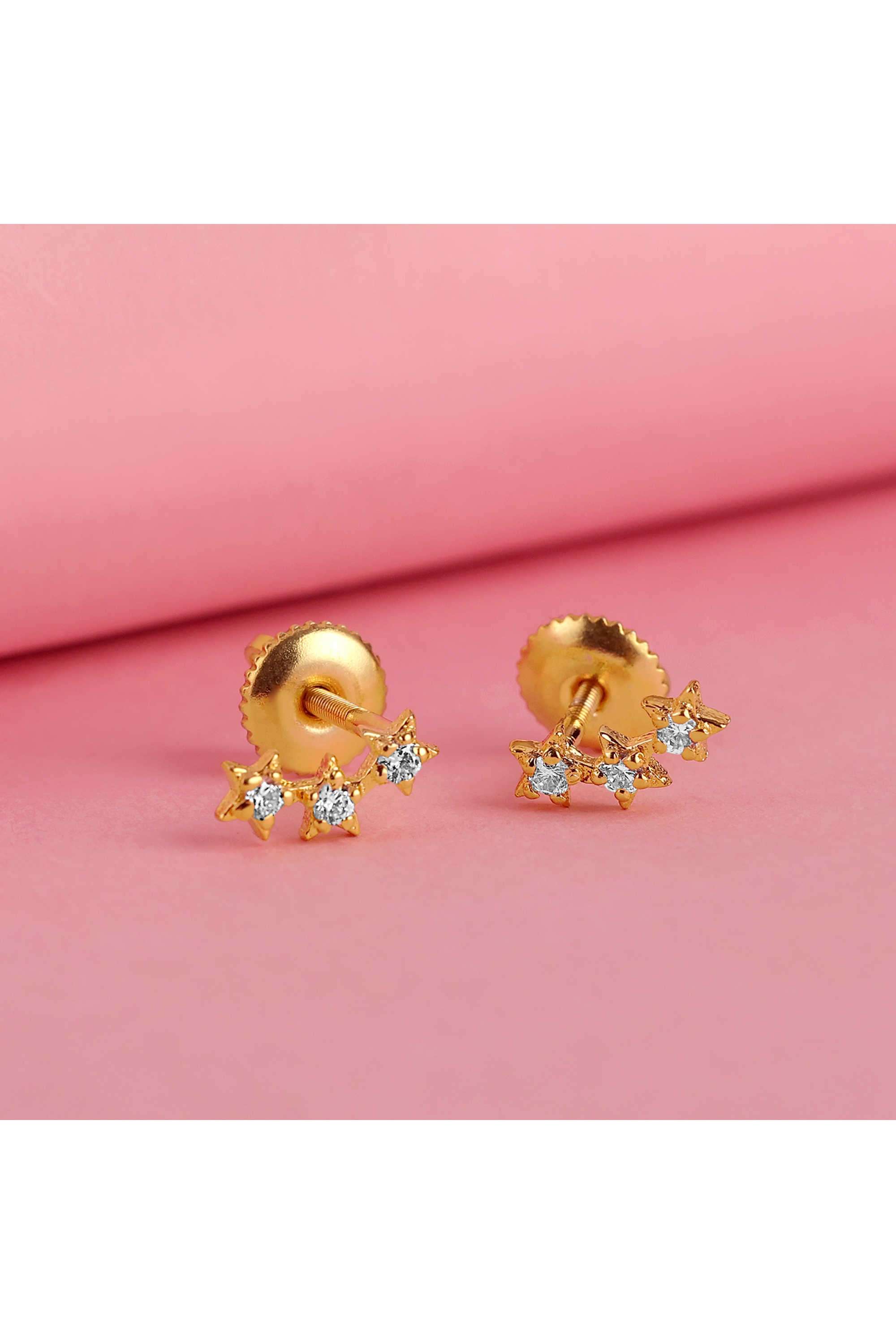 925-Silver-Gold-Plated-Hypoallergenic-Star-constellation-Screw-Back-Earrings
