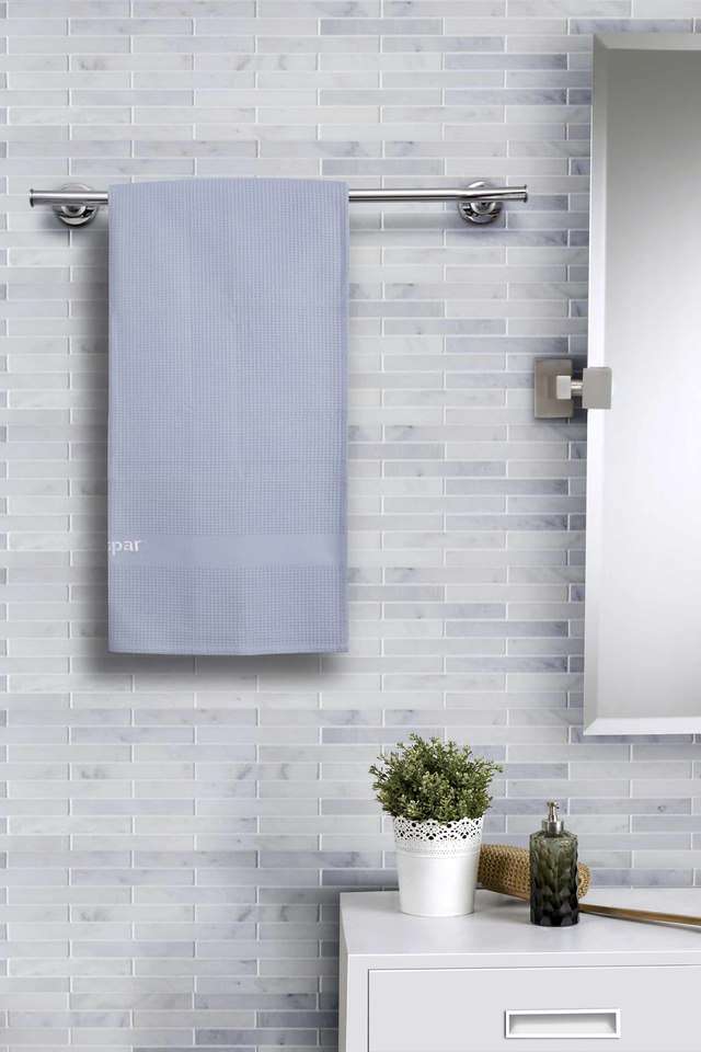 Catalina-Cotton-240GSM-Blue-Waffle-Medium-Bath-Towel
