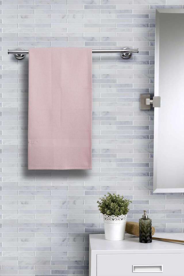 Catalina-Cotton-240GSM-Pink-Waffle-Medium-Bath-Towel
