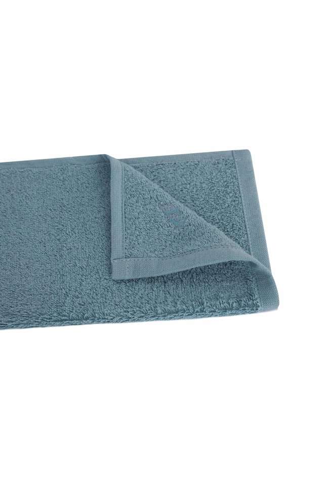 Colorart-550-GSM-Cotton-Embedded-Stripe-Solid-Blue-Face-Towel