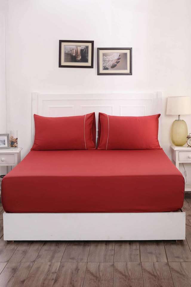 Red-Viola-300TC-Cotton-Satin-Double-Bed-Sheet-with-2-Pillow-Covers