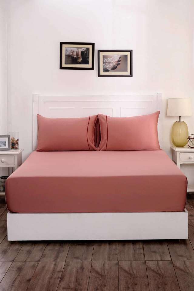 Pink-Viola-300TC-Cotton-Satin-Double-Bed-Sheet-with-2-Pillow-Covers