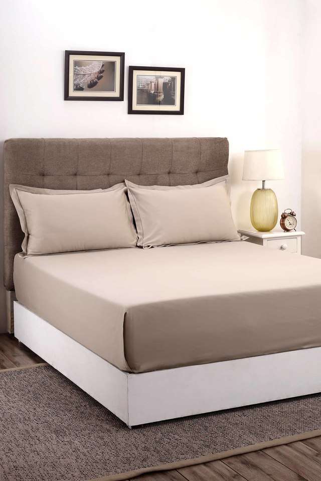 Vintage-400-TC-Cotton-Grey-Solid-King-Size-Bed-Sheet-with-2-Pillow-Covers