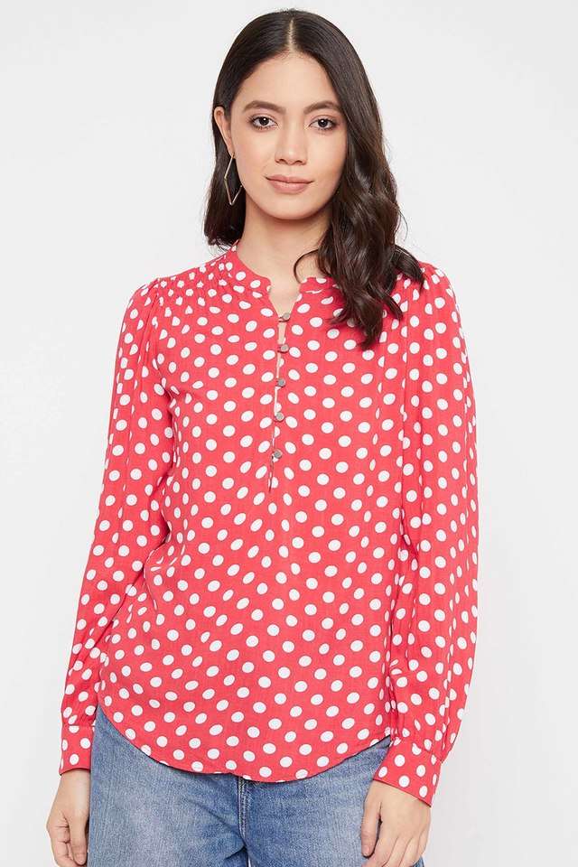 crimsoune club Printed Cotton Blend Henley Women Top-picture-33