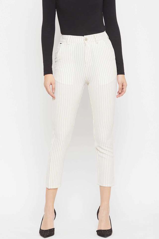 crimsoune club Stripes Regular Fit Cotton Women Casual Wear Trousers-picture-19