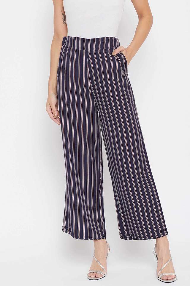 crimsoune club Stripes Regular Fit Cotton Women Casual Wear Trousers-picture-30