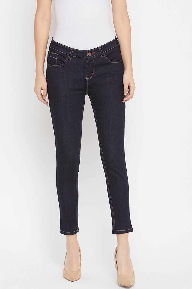 Womens Navy Blue Solid Denim-image-23