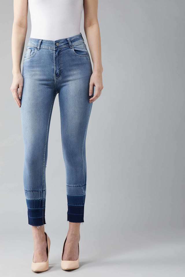 dolce crudo Women's Regular Fit Highrise Dip Dye Bony Jeans Light Blue-picture-37