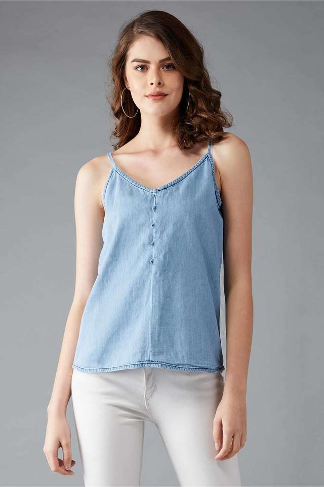 dolce crudo Solid Cotton V-Neck Women Top-picture-16