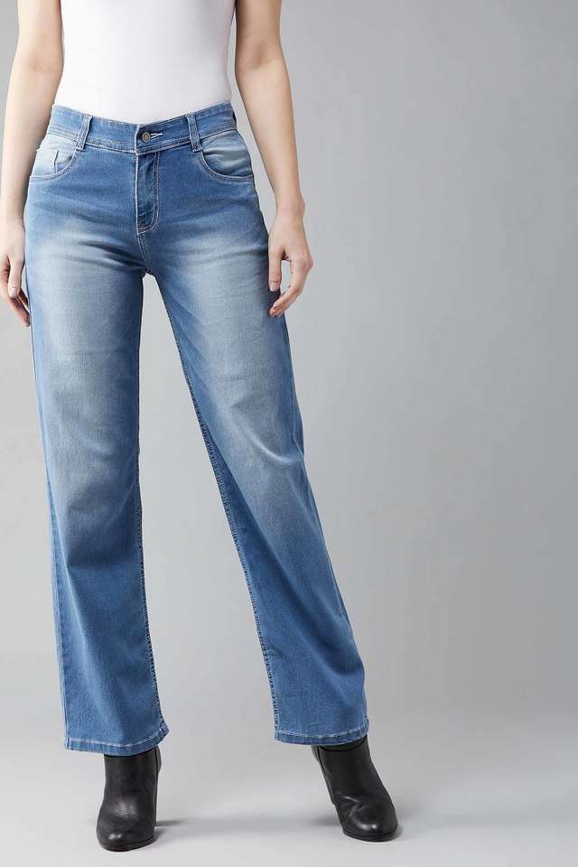 dolce crudo Women's Regular Fit Celebrate Love Wide Leg Fit Jeans-picture-33