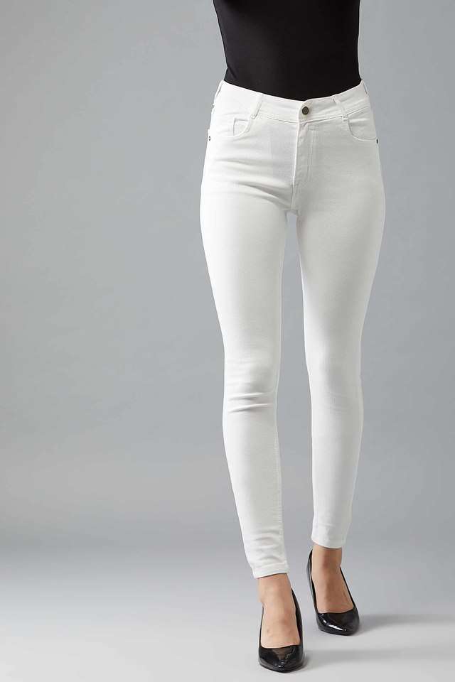 dolce crudo Women's Regular Fit Festival Love Denim Jeans White-picture-36