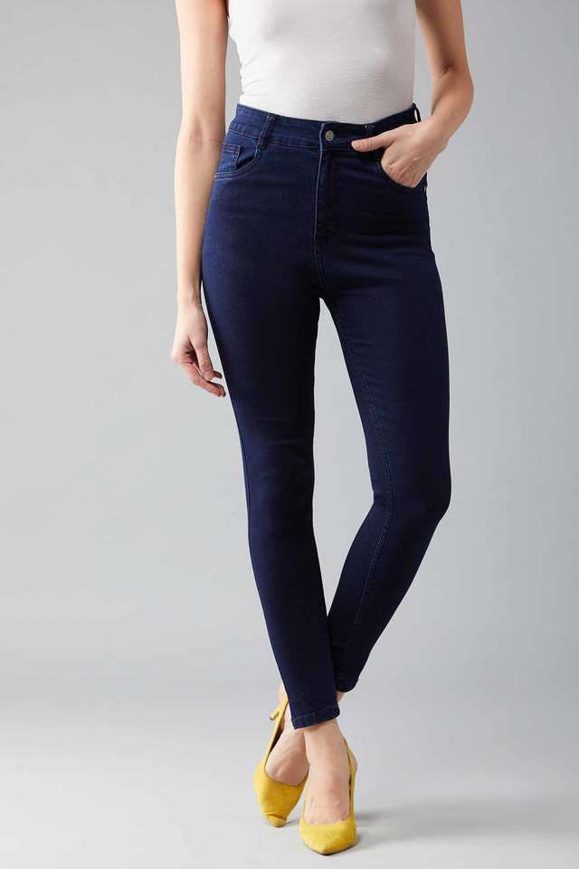 Women's Regular Fit Heart Of Darkness Skinny Jeans Navy Blue