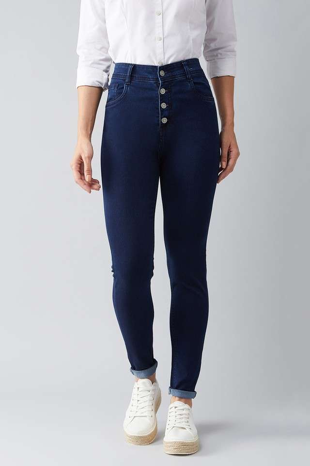 dolce crudo Women's Regular Fit Everyday Spark Skinny Jeans Navy Blue-picture-36