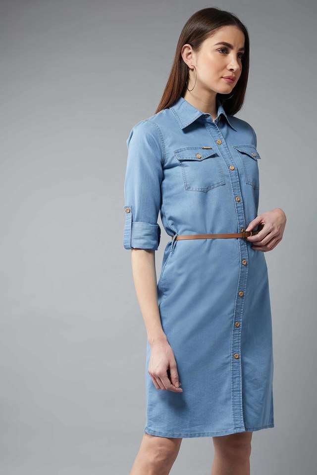Solid Polo Cotton Women Dress-image-19