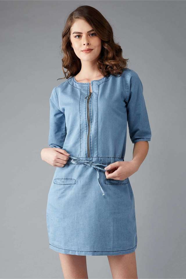 dolce crudo Solid Round Neck Cotton Women Dress-picture-31