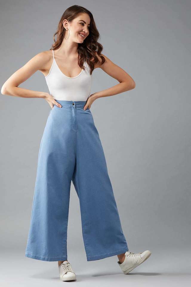 dolce crudo Solid Wide Leg Fit Denim Women Casual Wear Jeans-picture-23