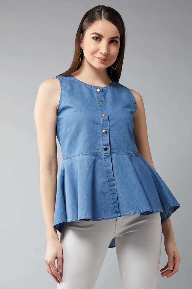 dolce crudo Solid Cotton Round Neck Women Top-picture-21