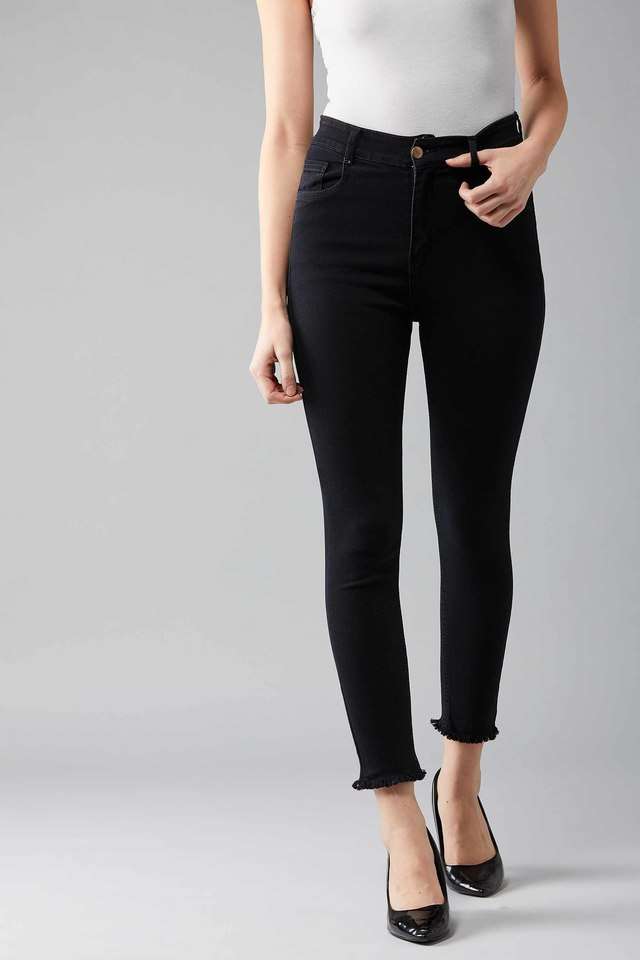 Women's Regular Fit Do It Twice Denim Jeans Black-image-10