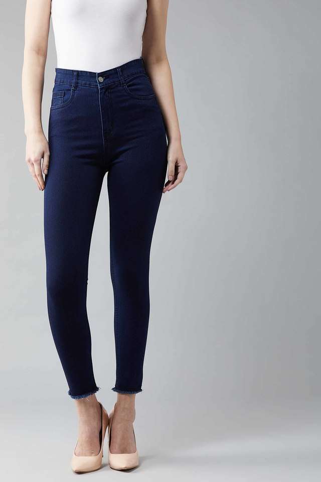 dolce crudo Women's Regular Fit Chasing Life Denim Jeans Navy Blue-picture-33