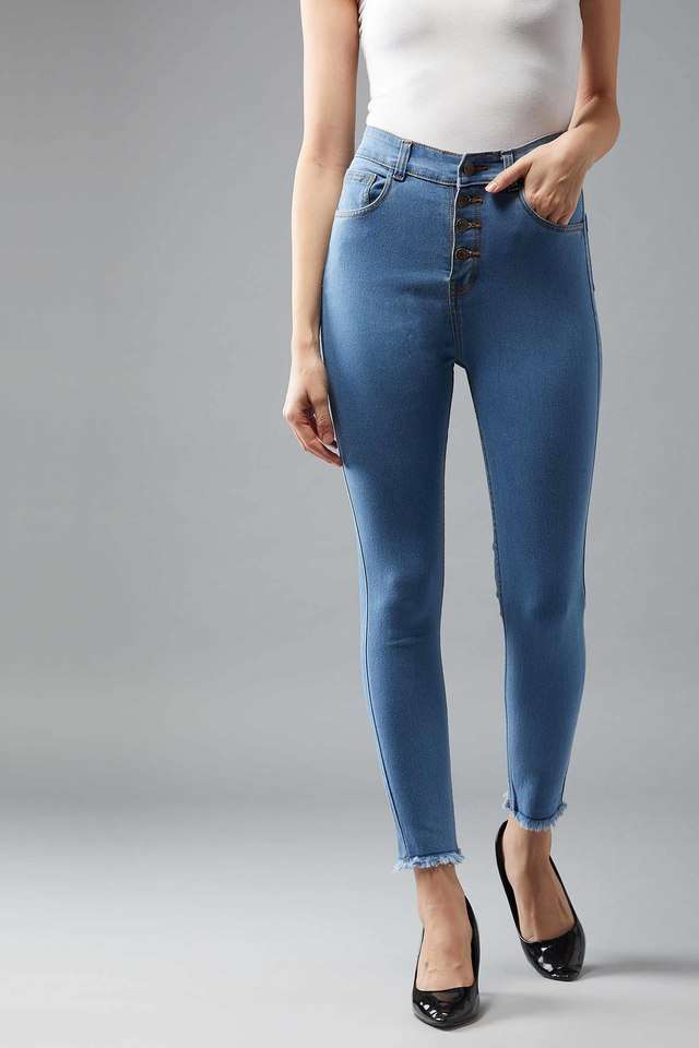dolce crudo Women's Regular Fit Hello Lovely Denim Jeans Blue-picture-34